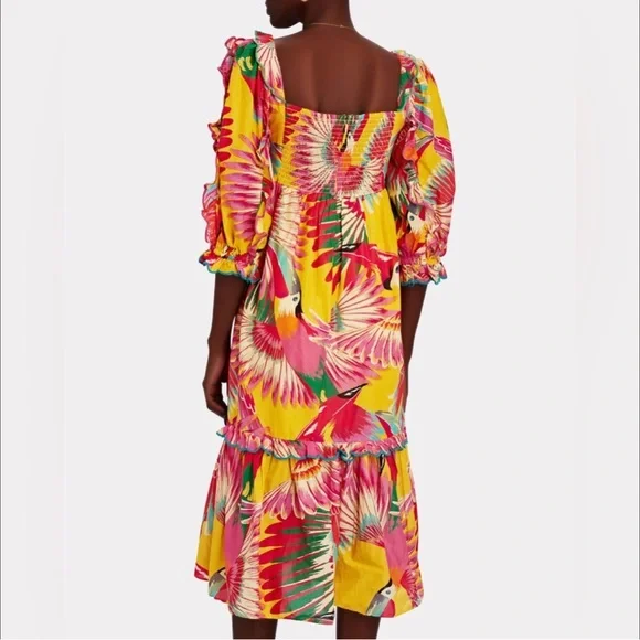 Farm Rio “Colorful Toucans” Midi Dress - Picture 3 of 9